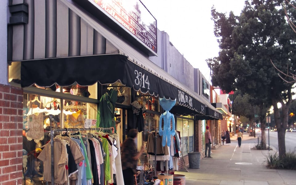 Vintage clothing shops in the Magnolia Park area of Burbank